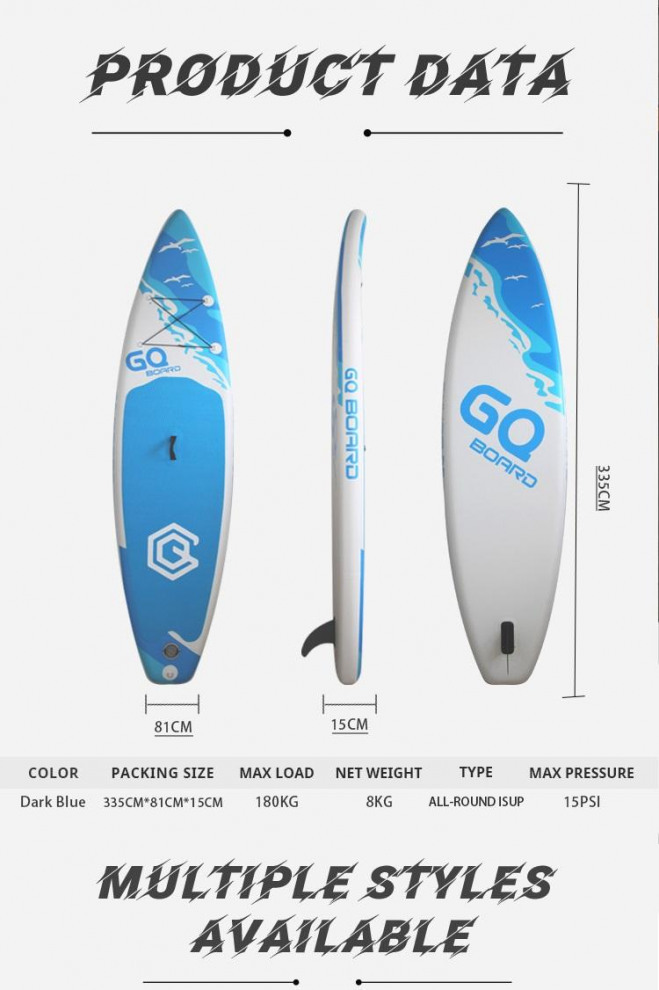 Сапборд GQ SW (335*81*15) бело голубой с птицами, код 78930